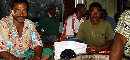 Having kava at Naividamu Village.