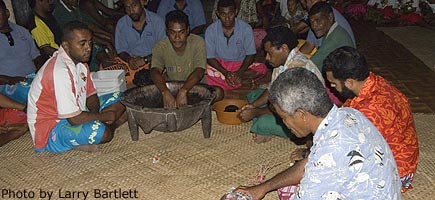 Kava ceremony at Naividamu Village.