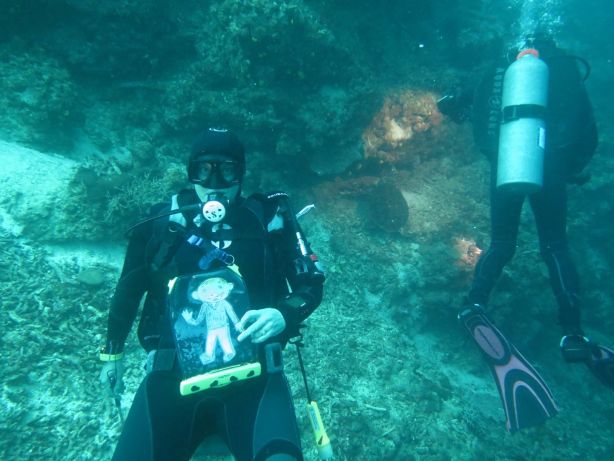 Flat Stanley dives Fiji - by The Dude