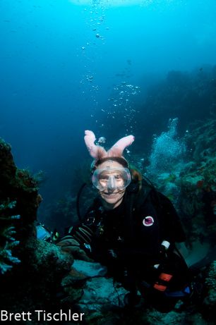 Stephanie is Brett's underwater bunny!