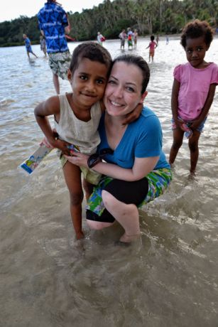 Alison & new BFF from Kiobo Island - by Bruce