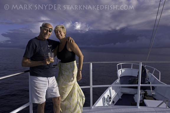 Enjoying the beautiful sunset on Nai'a's sundeck; Taken by Mark s