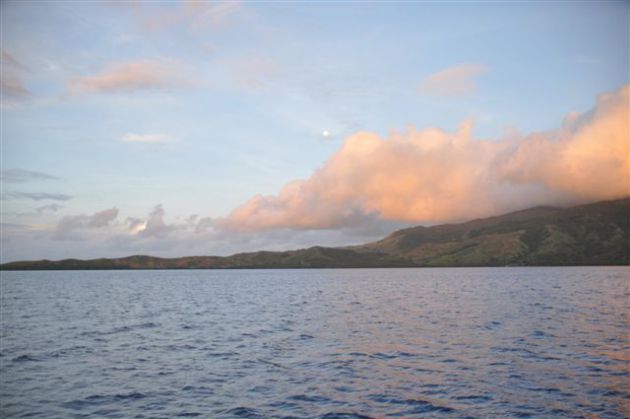 Moon rise over Makogai. By Jane