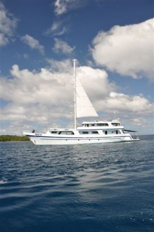 Nai'a in her beautiful Fijian waters. By Jane