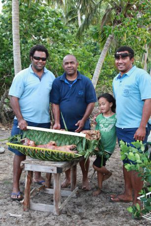 The boys helping with island feast - taken by Sandy