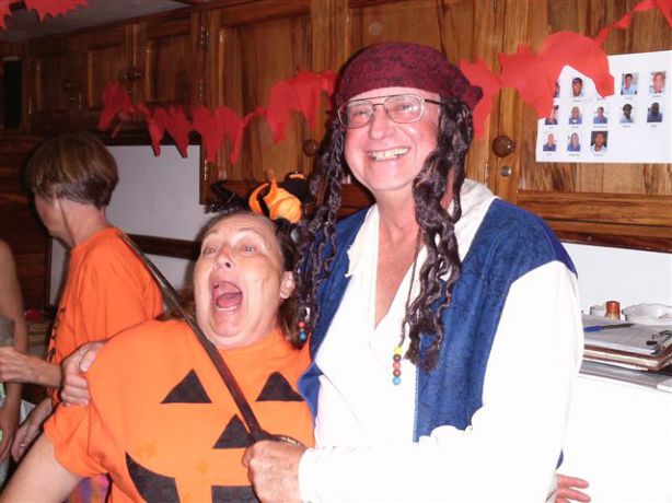 Captain Jack (Bert) and Pumpkin (Jonne) getting rowdy at the Halloween party