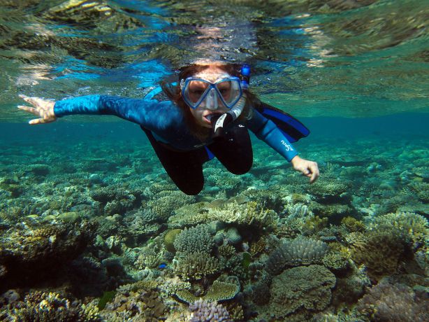 Parri snorkelling at the seamount E6.