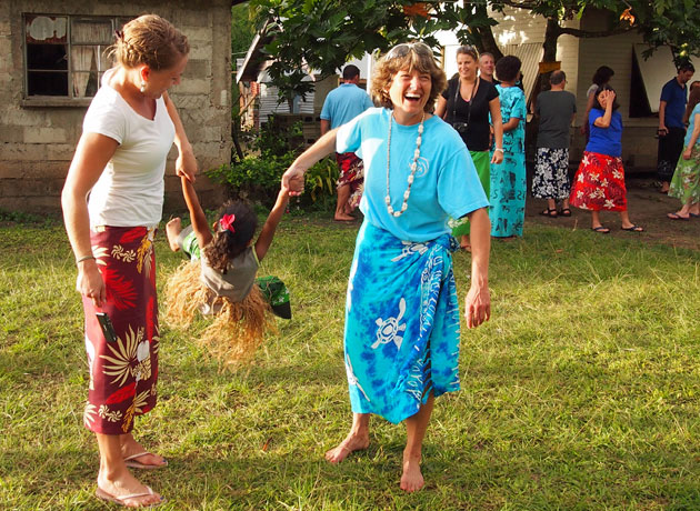 Stacey and Camilla at Somosomo Village