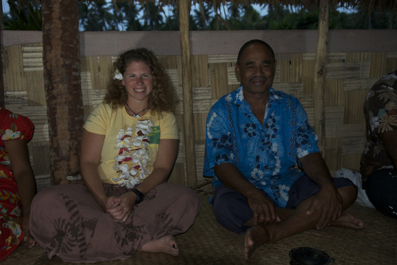 Stacy from WCS & Tui Kubulau during the village visit - taken by Keith