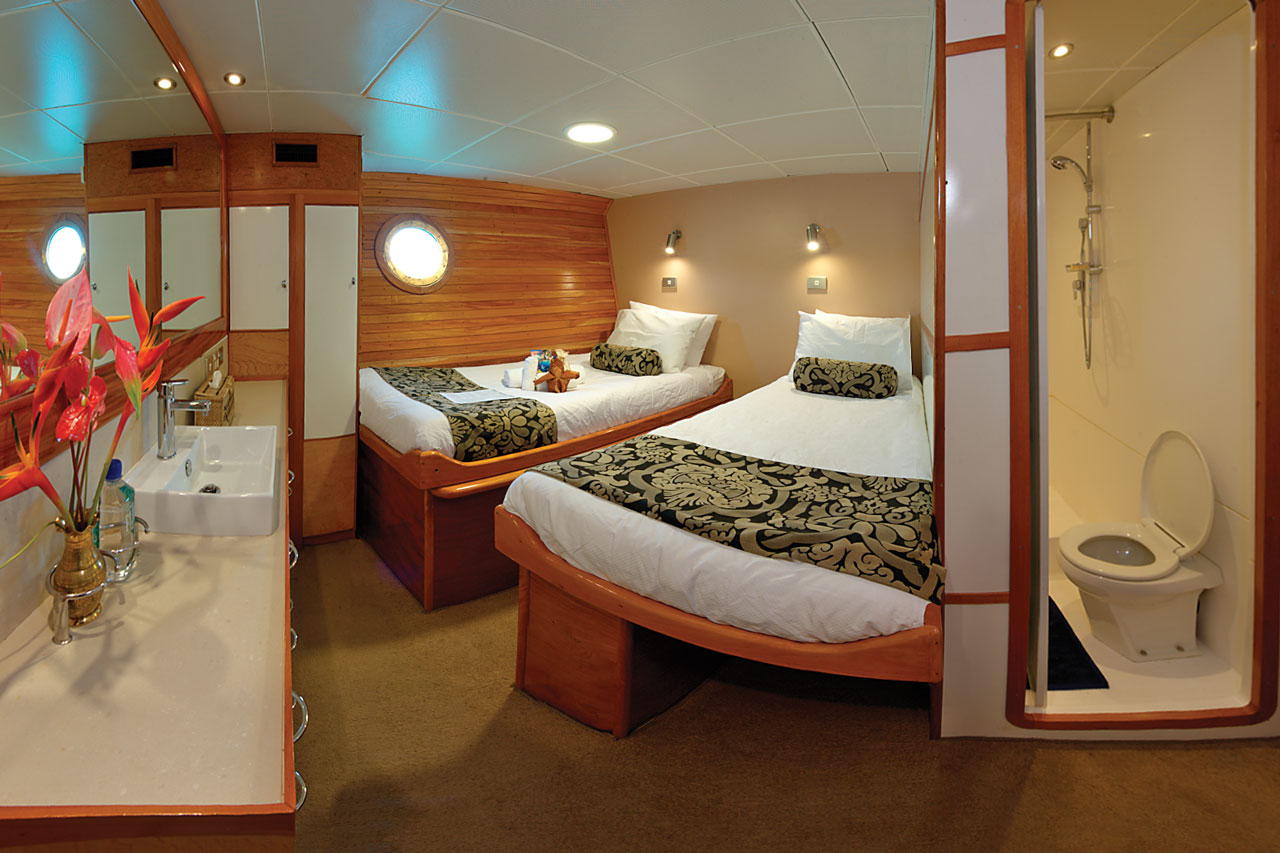 Stateroom with beds separated